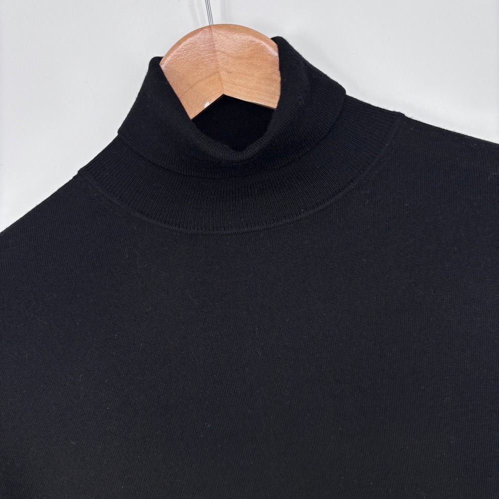 Suitsupply Merino Wool Turtleneck Sweater Mens XXL Black Slim Fit Luxury Knit